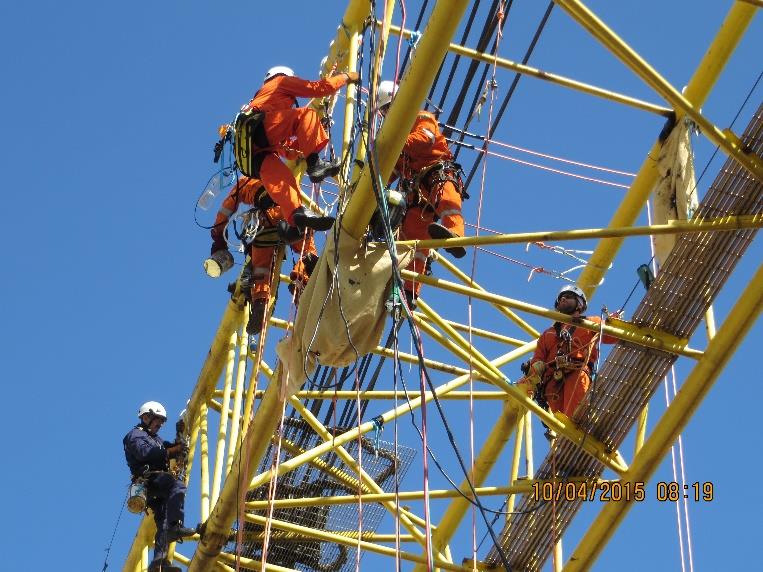 Rope Access Welding Team on Crane Boom