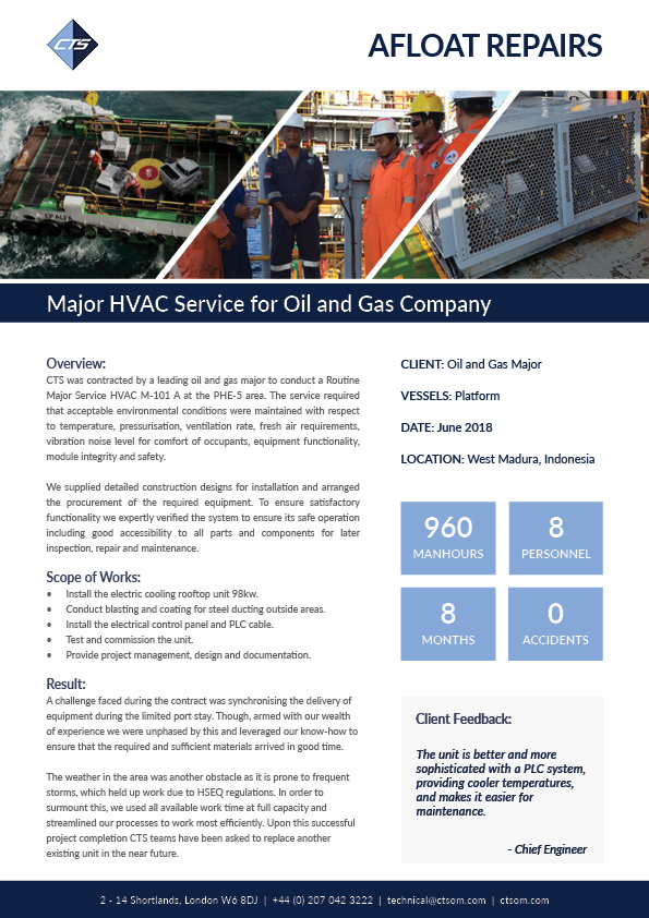 Major HVAC Service for Oil and Gas Company