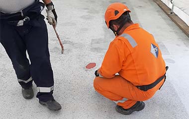 Crew painting top coat